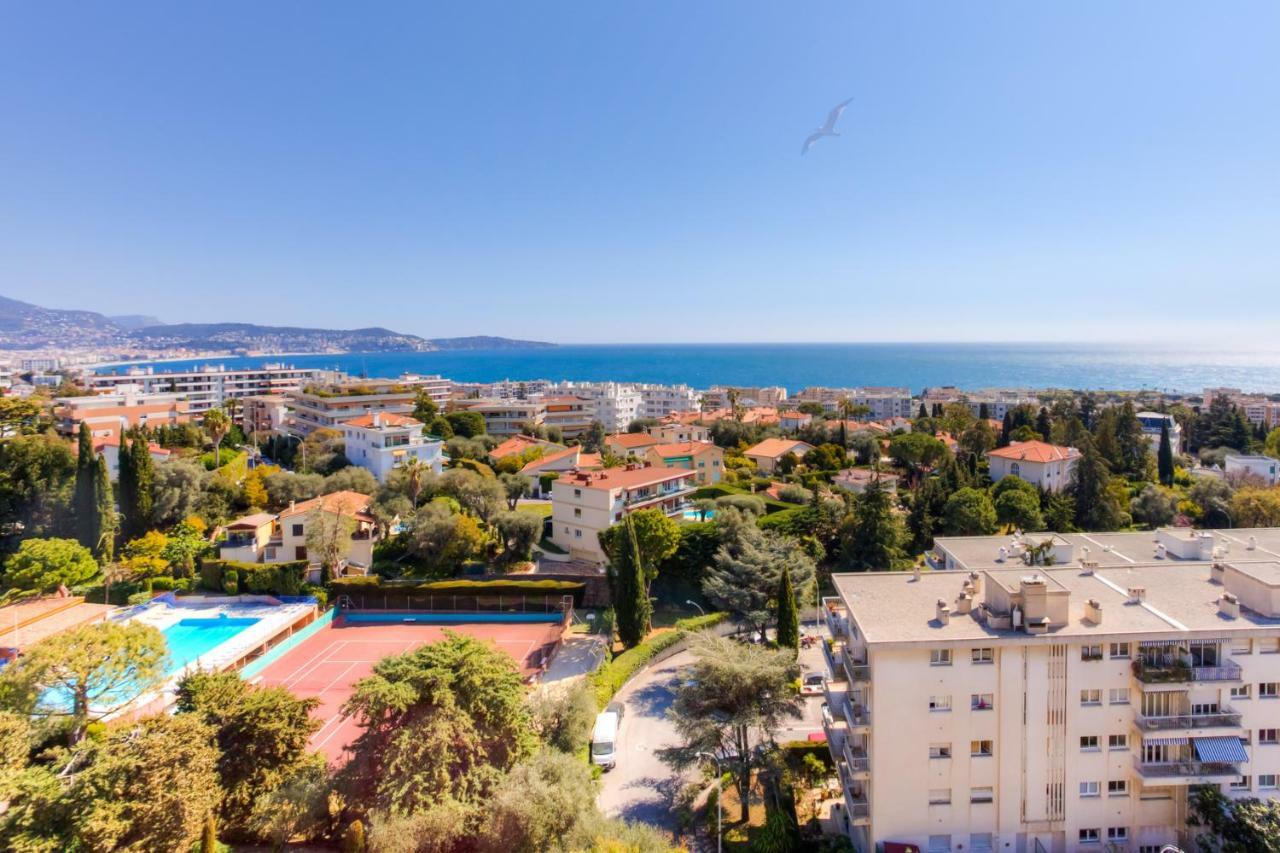 Confortable 3 Pieces Avec Superbe Vue Mer Apartment Nice Bagian luar foto