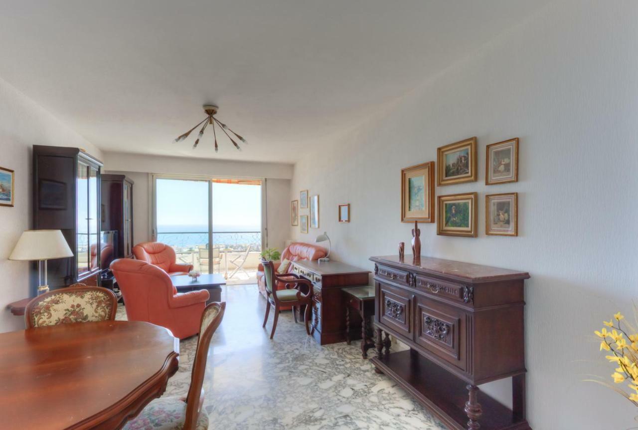 Confortable 3 Pieces Avec Superbe Vue Mer Apartment Nice Bagian luar foto